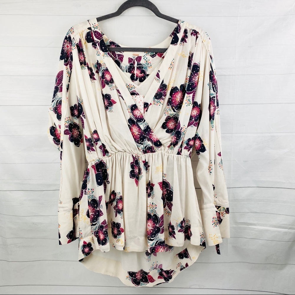 Free People Tuscan Floral Blouse